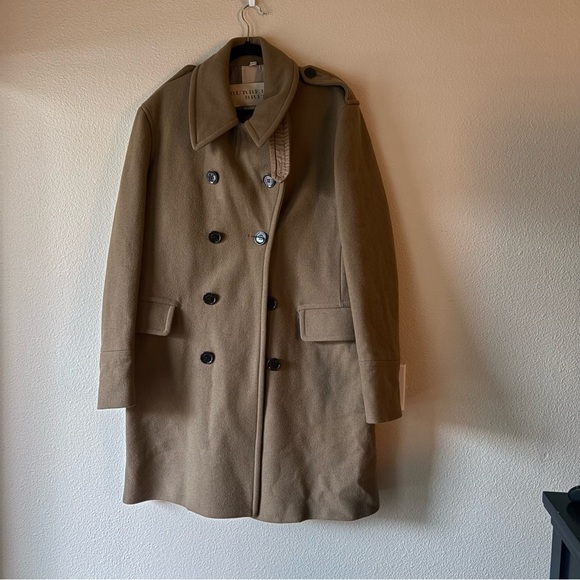 Burberry Brit camel wool Tan Trench Coat Classic Design